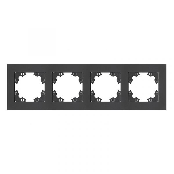 Рамка четырехместная горизонтальная Афина графит (еврослот)