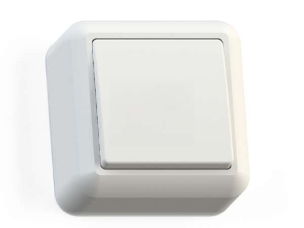 ОПТИМА Выключатель открытой установки одноклавишный, 10А А110-377 белый