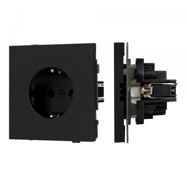 Механизм электрической розетки SCT-TENDO-MEU1-SFPL-BK 230V, 16A, Чёрный, 1 пост