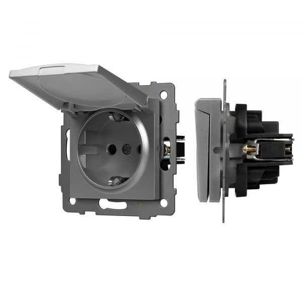 Механизм розетки влагозащищённый SCT-MCP-PL-GR-V 250V, 16A