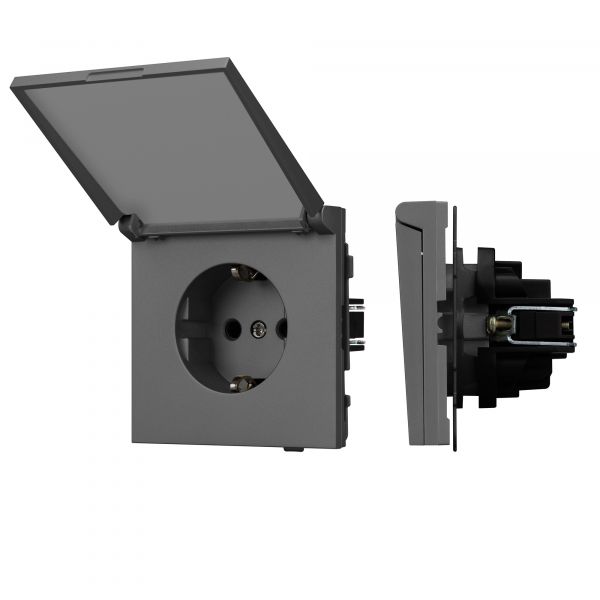 Механизм розетки влагозащищённый SCT-TENDO-MCP-SFPL-GR 230V, 16A, Серый, 1 пост