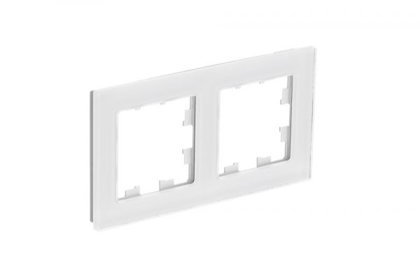 ATLASDESIGN NATURE 2-постовая РАМКА, НАТУРАЛЬНОЕ СТЕКЛО, БЕЛЫЙ