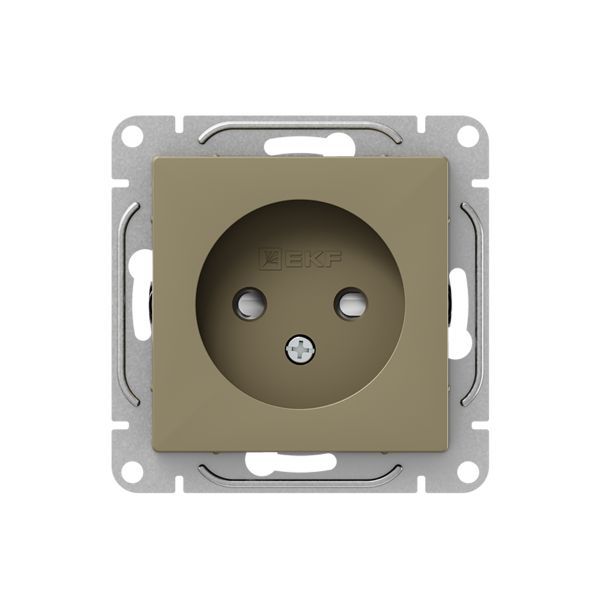 Механизм розетки  16А  без заземления  со шторками  шампань Эпика EKF