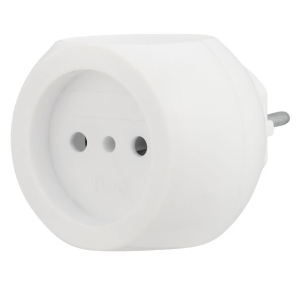 Тройник электрический Шар 220 В, 6 А, белый