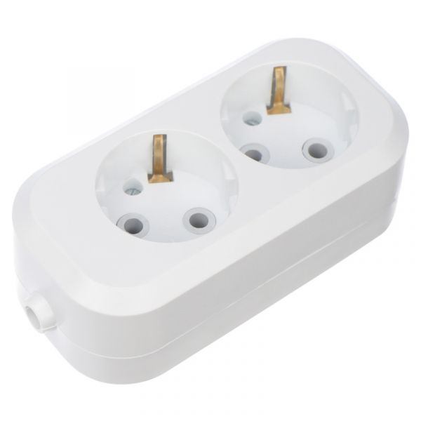 Колодка 2 гнезда с заземлением