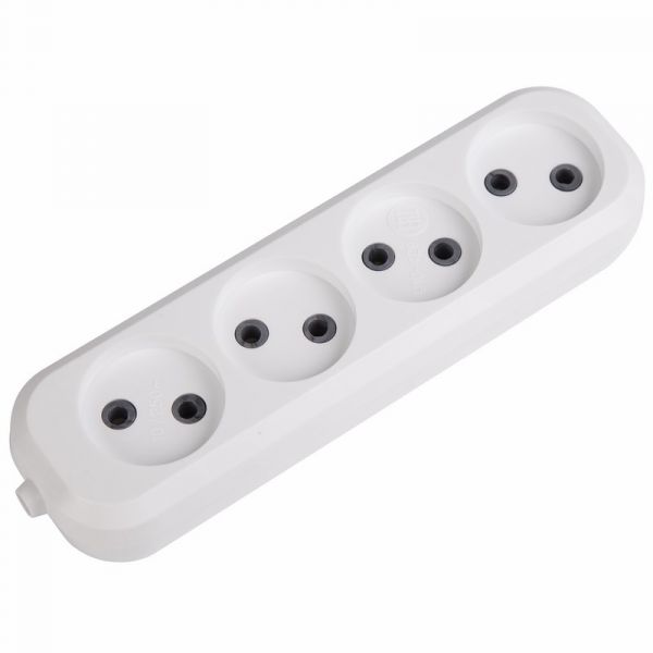 Колодка 4 гнезда без заземления