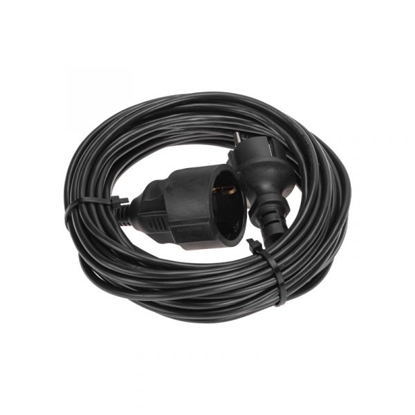 Удлинитель-шнур ПВС 3х0,75 мм2, 10 м, с/з, 6 А, 1300 Вт, IP20, черный