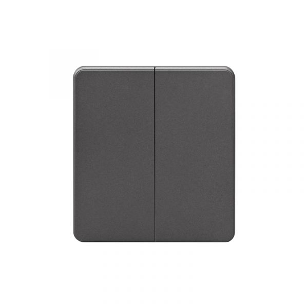 Переключатель ROUND двухклавишный проходной 10А скрытой установки механизм титан