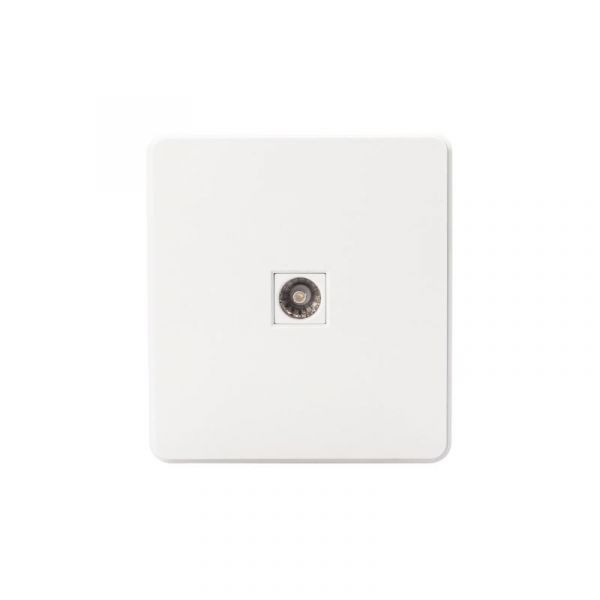 Розетка ROUND TV скрытой установки механизм перламутр