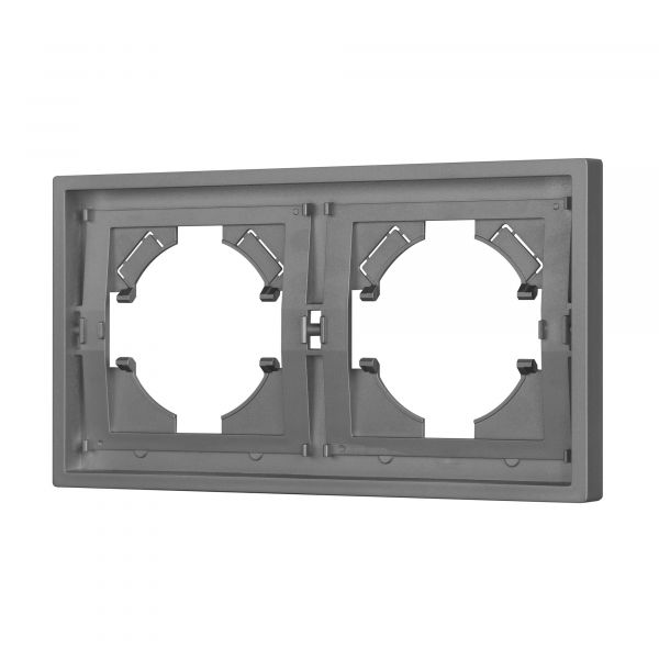 Рамка пластиковая FRM-TENDO-PL-2-GR, Серый, 2 поста