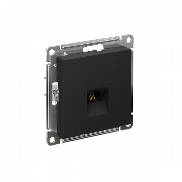 Розетка ATLASDESIGN телефонная RJ11 механизм карбон