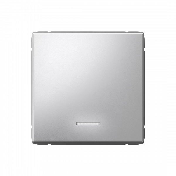 ARTGALLERY 1-клавишный ВЫКЛЮЧАТЕЛЬ КНОПОЧНЫЙ с подсв., 10А, механизм, АЛЮМИНИЙ