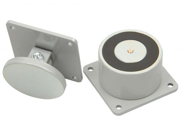 Замок электромагнитный AL-50FC-24V, усилие удержания якоря 50 кгс, противопожарный, серый