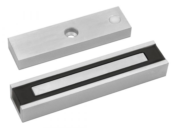 Замок электромагнитный ALM-180FB-24V, усилие удержания якоря 180 кгс, влагозащищенный, серый