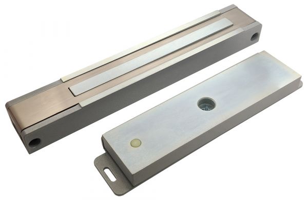 Замок электромагнитный ALM-300FR-12V, усилие удержания якоря 250-300 кгс, серый