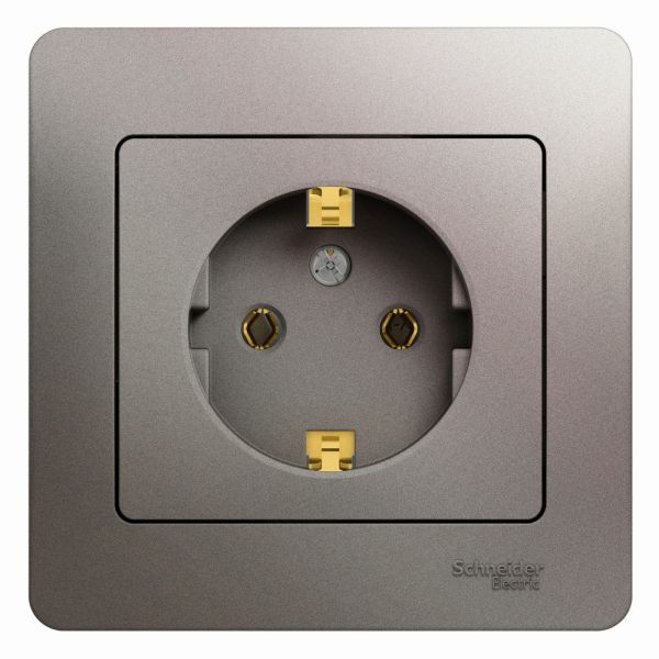 GLOSSA розетка с заземлением в сборе платина