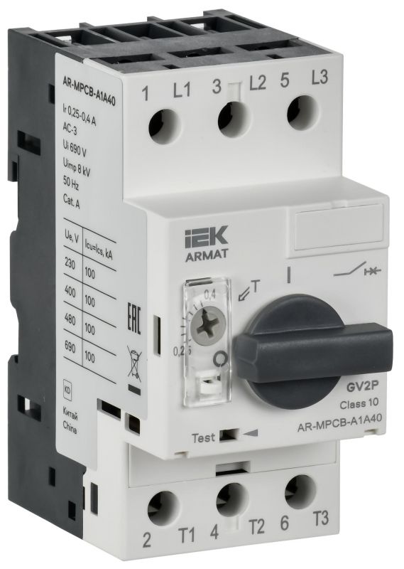 Выключатель автоматический защиты двигателя A1 GV2P 0,24-0,4А