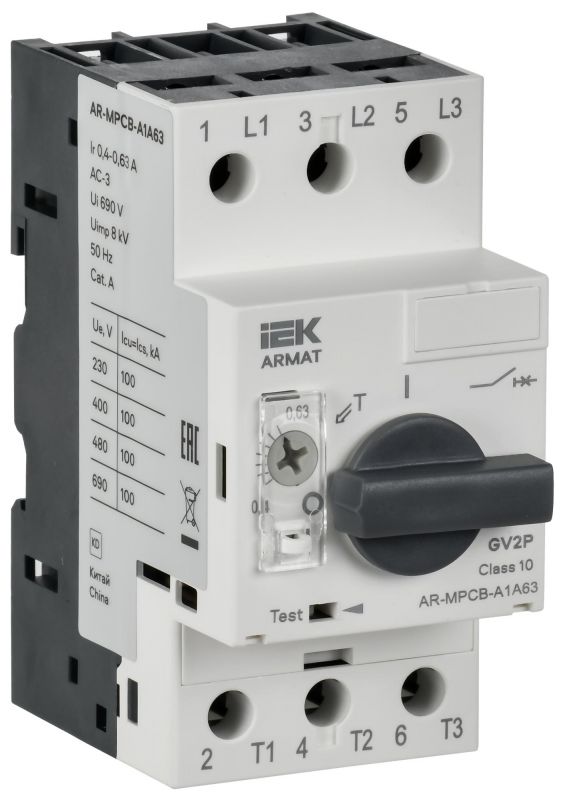 Выключатель автоматический защиты двигателя A1 GV2P 0,4-0,63А