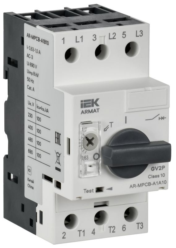 Выключатель автоматический защиты двигателя A1 GV2P 0,63-1А