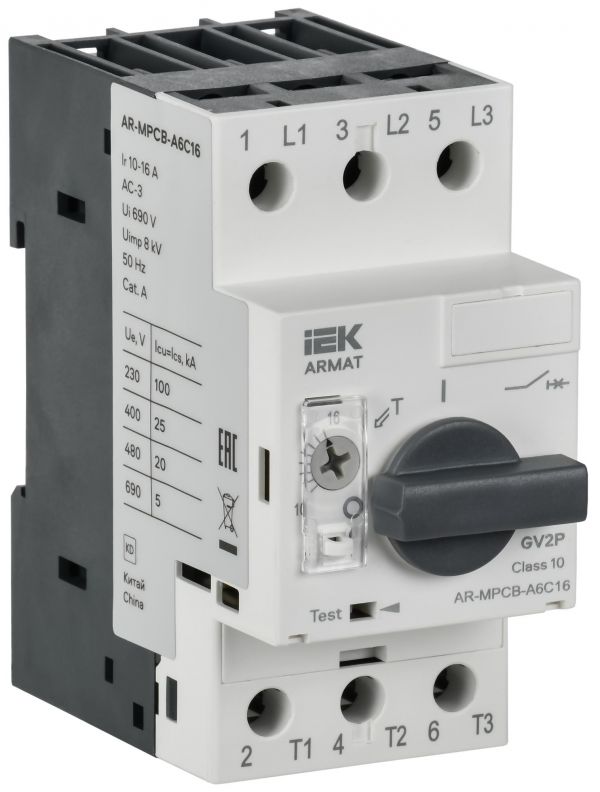 Выключатель автоматический защиты двигателя A6 GV2P 10-16А