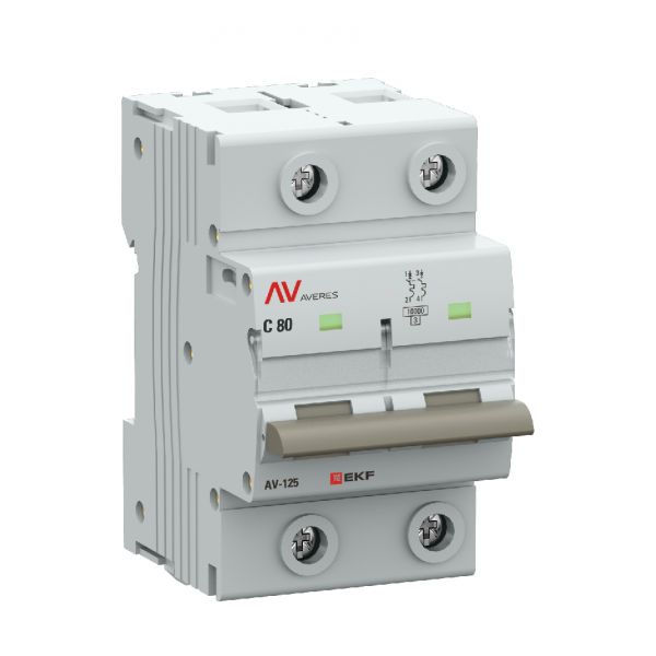 Выключатель автоматический AV-125 2P 80A (C) 10kA AVERES