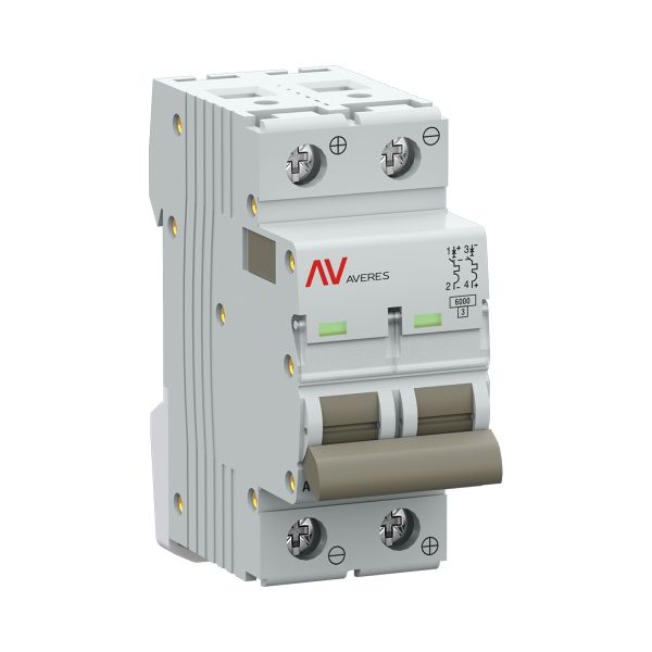 Выключатель автоматический AV-6 DC 2P 4A (C) 6kA AVERES