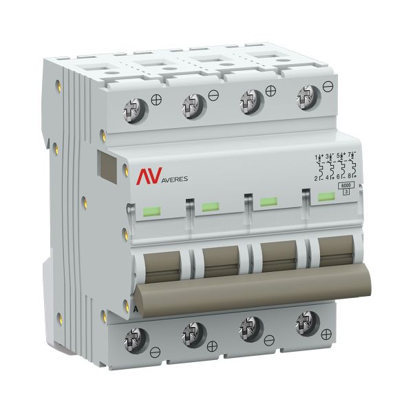Выключатель автоматический AV-6 DC 4P 63A (C) 6kA AVERES
