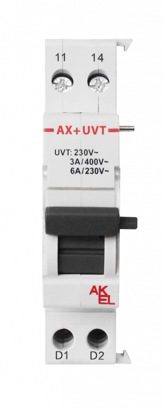Контакт дополнительный ДК AX+UVT B-N/H/L, 1CO/6A/250V + UVT