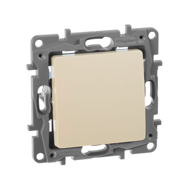 Выключатель 1-клавишный проходной 10А безвинтовое крепление слоновая кость ETIKA