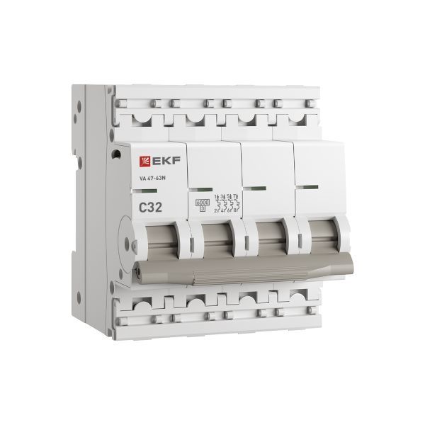 Выключатель автоматический ВА 47-63N 4P 32А (C) 6кА PROXIMA