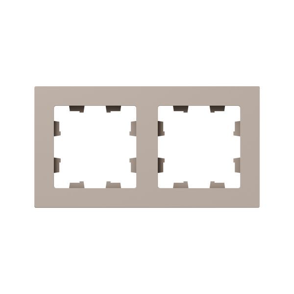 Рамка 2-местная крем.  пластик Эпика EKF