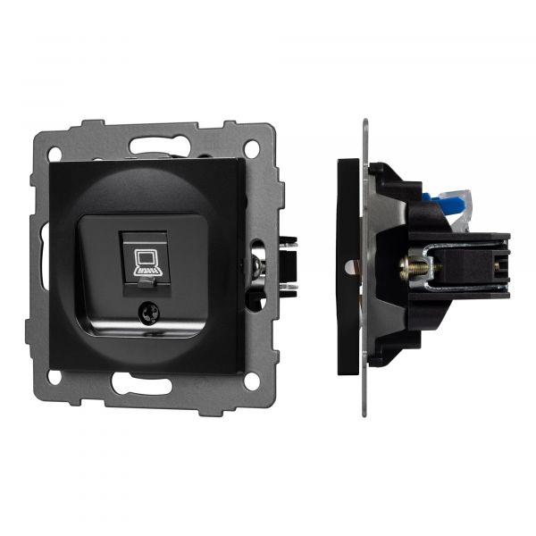 Механизм компьютерной розетки SCT-MPC1-PL-BK-V RJ-45, CAT6