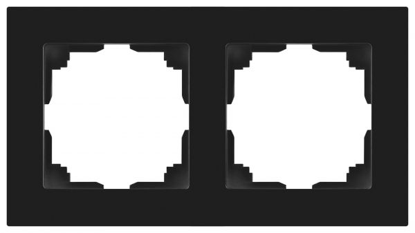 Рамка для розеток и выключателей 2 поста антрацит пластик Intro Accent 6-502-05