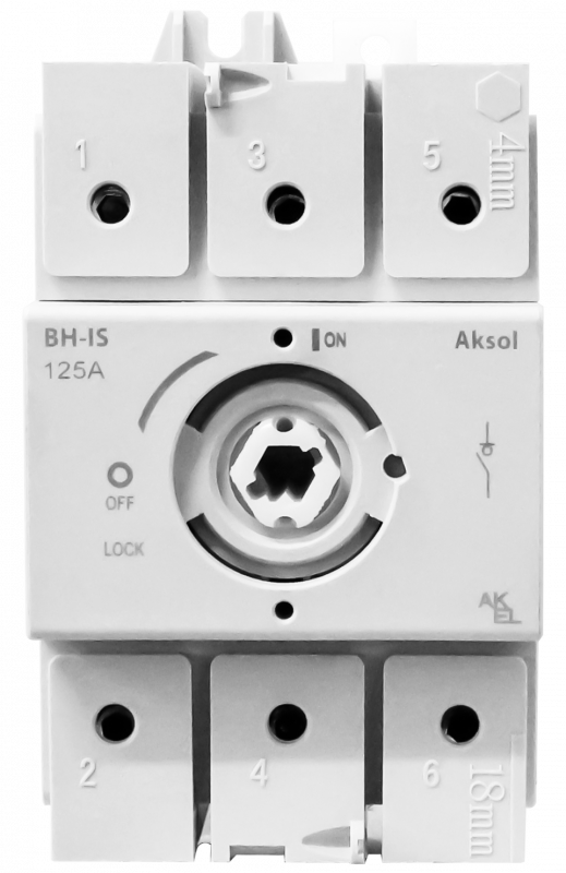 Выключатель нагрузки модульный ВН-IS-AKSOL-3P-125A-В 3P/100~125A/Без ручки управления и переходника