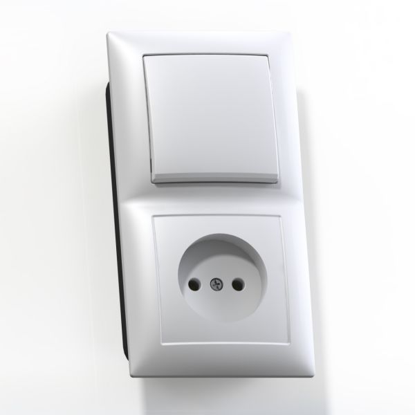 СЕЛЕНА Блок комбинированны скрытой установки (одноклавишный выключатель +розетка) БКВР-408, белый