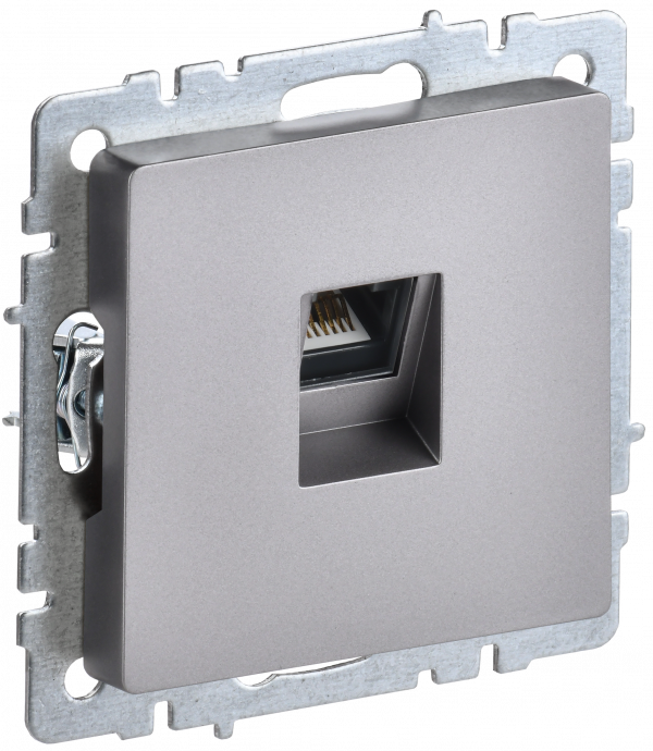 BRITE Розетка компьютерная RJ45 кат.5E РК10-БрС сталь