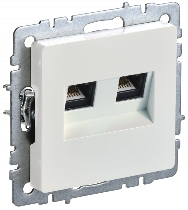 BRITE Розетка компьютерная двойная кат.5E RJ45 РК10-2-БрЖ жемчуг