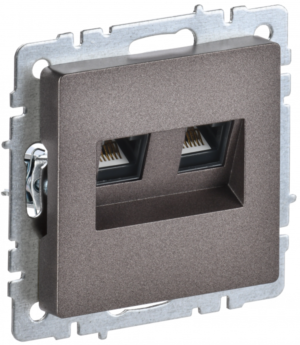 BRITE Розетка компьютерная двойная RJ45 кат.6 РК11-2-БрТБ темная бронза IEK