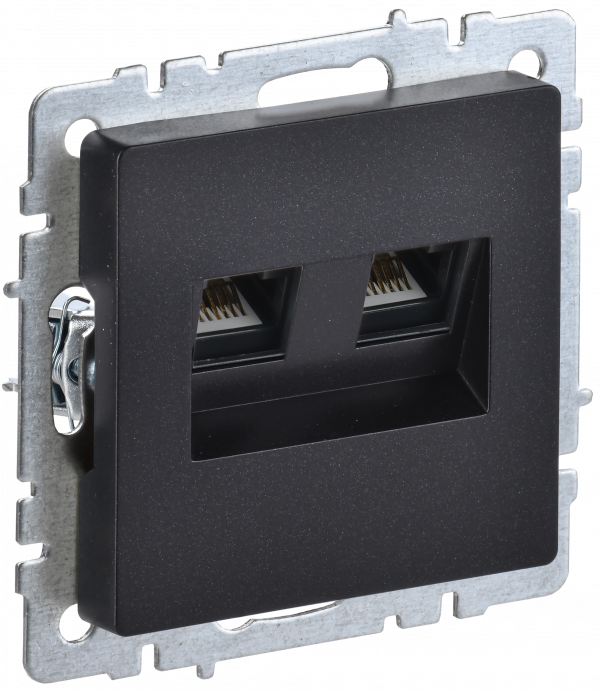 BRITE Розетка двойная RJ11+RJ45 кат.5E РК/Т12-БрЧ черный