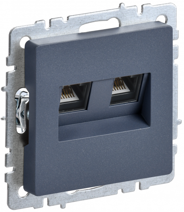 BRITE Розетка двойная RJ11+RJ45 кат.5E РК/Т12-БрМ маренго