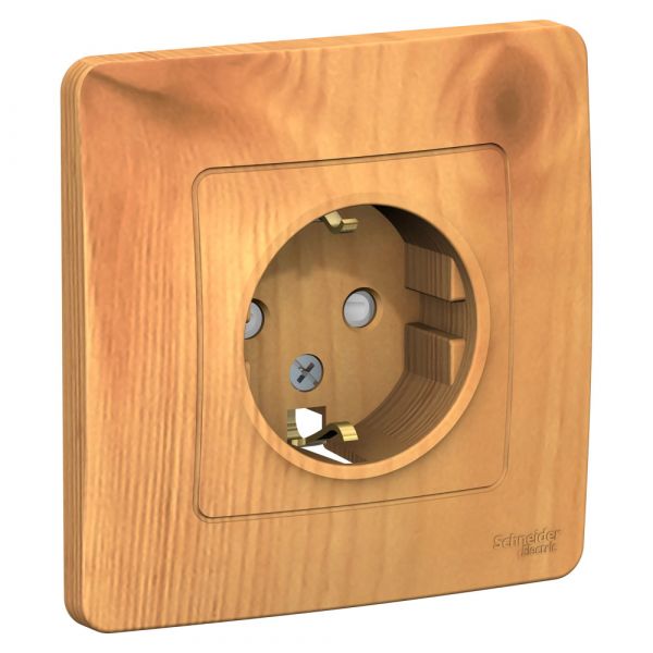 BLANCA скрытой установки розетка с заземлением со шторками, 16А, 250В, ясень