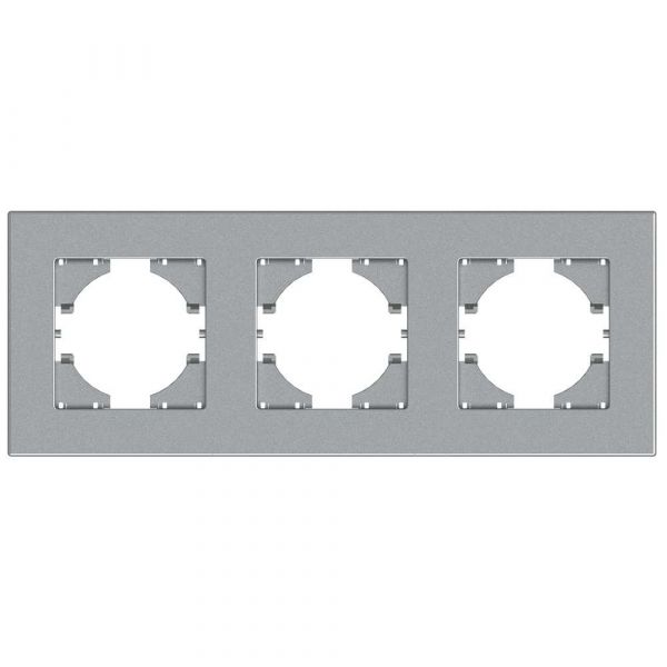 Рамка City 3-местная, серебро