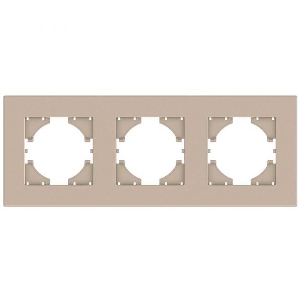 Рамка City 3-местная, шампань