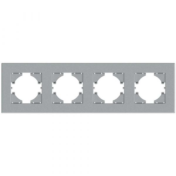 Рамка City 4-местная, серебро