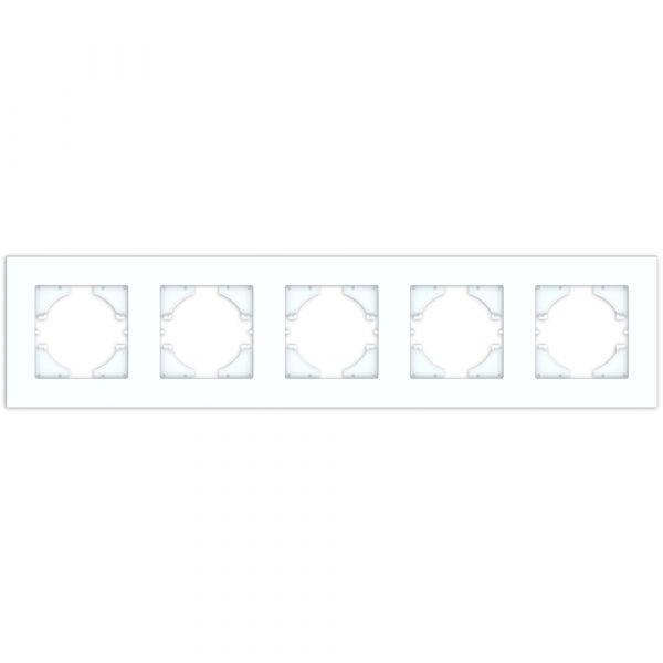 Рамка City 5-местная, белый
