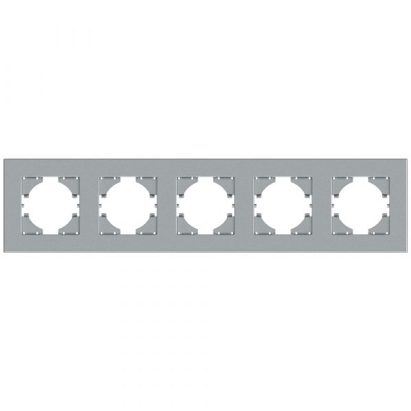 Рамка City 5-местная, серебро