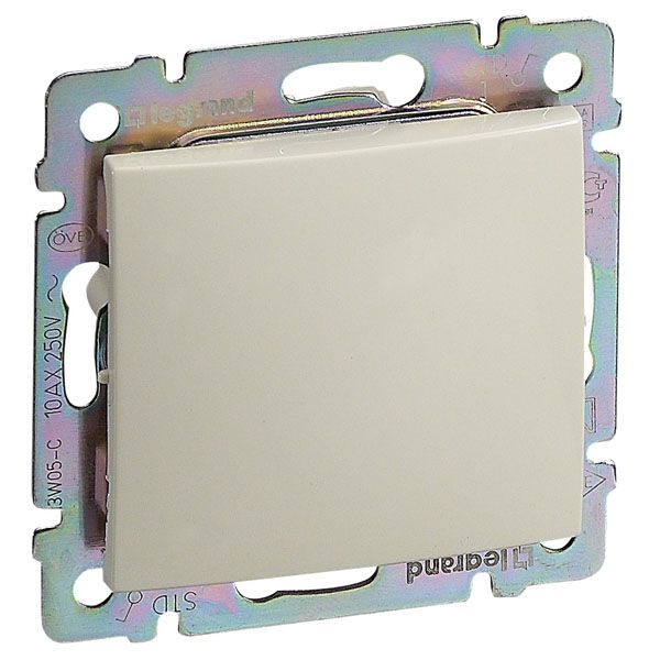 Выключатель 1-клавишный проходной схема 6 10А безвинтовое крепление слоновая кость VALENA