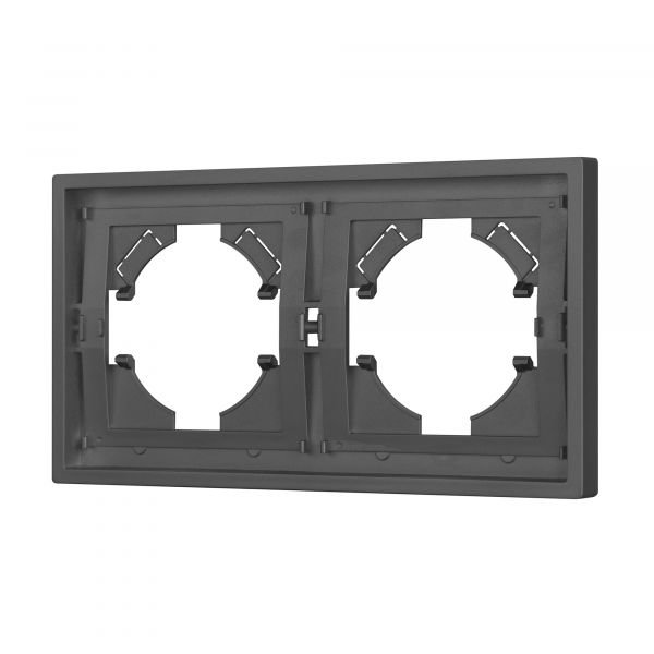 Рамка пластиковая FRM-TENDO-SFPL-2-GR, Серый, 2 поста