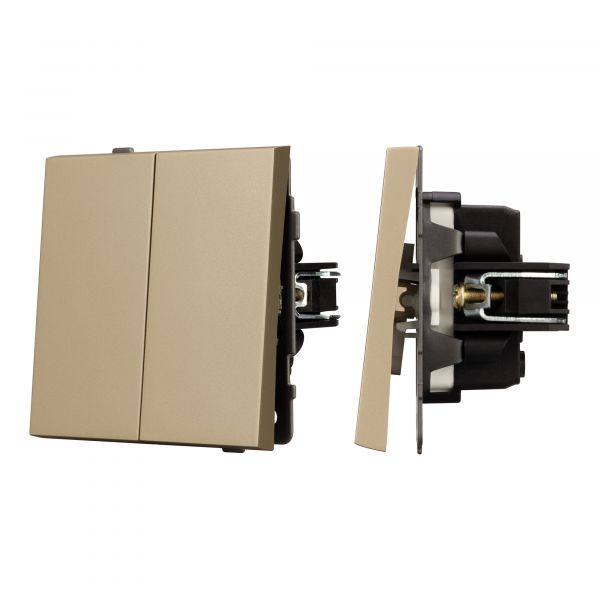 Механизм выключателя управления шторами SWT-TENDO-MKR2-SFPL-GD 230V, 10A, Золото светлое, 1 пост