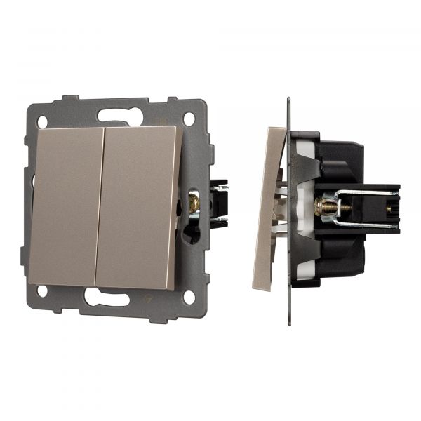 Механизм выключателя двухклавишный непроходной SWT-MK02-PL-GD-V 250V, 10A